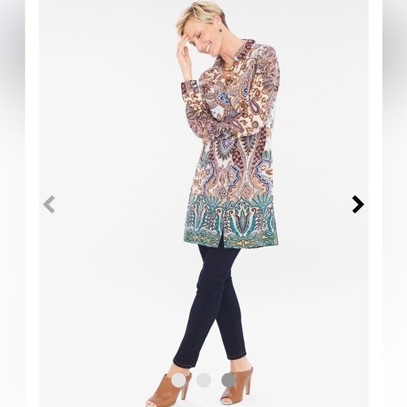 Chico's Multicolor Paisley Button Down Shirt - Picture 2 of 7